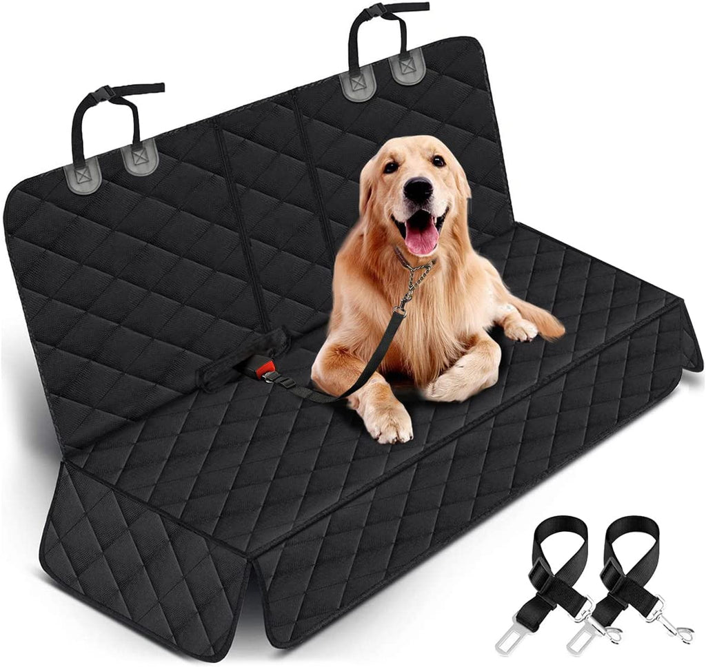 Pet Hair&Grime Shield Dog Car Seat Cover, Back Seat Cover for Dogs Pet Car Seat Protector Waterproof Bench Car Seat Cover, Non-Slip Rear Seat Cover Fits Middle Armrest for All Cars Trucks Suvs - Black