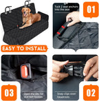 Pet Hair&Grime Shield Dog Car Seat Cover, Back Seat Cover for Dogs Pet Car Seat Protector Waterproof Bench Car Seat Cover, Non-Slip Rear Seat Cover Fits Middle Armrest for All Cars Trucks Suvs - Black